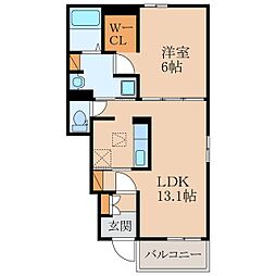 ベルシュエット1 1LDKの間取図画像