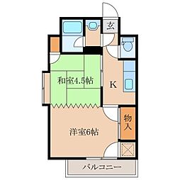 シュービル 2Kの間取図画像