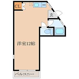 カーサビアンゴ ワンルームの間取図画像