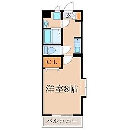 パンドラシャトー18,A 1Kの間取図画像