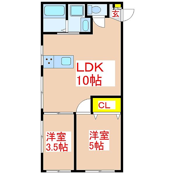 ピエーノ・ソーレ ｜鹿児島県鹿児島市紫原7丁目(賃貸マンション2LDK・3階・40.87㎡)の写真 その2