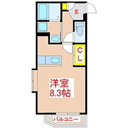 GLANZ鴨池 ワンルームの間取図画像
