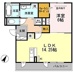 アヴニールマーガレット 1LDKの間取図画像