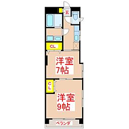 ソネット鴨池ビル 2Kの間取図画像
