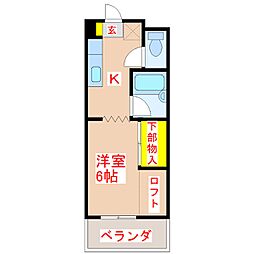 たーちハウス 1Kの間取図画像