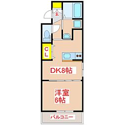 IRIS-SPAIRA.Bright 1DKの間取図画像