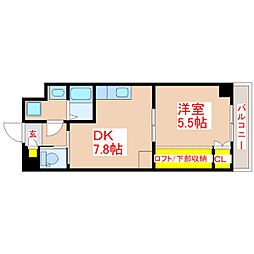 ラ・ヴァンス荒田 1DKの間取図画像