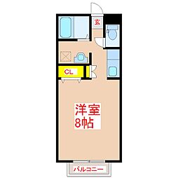 コートいわさき ワンルームの間取図画像