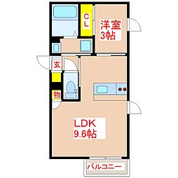 Azzurro 1LDKの間取図画像