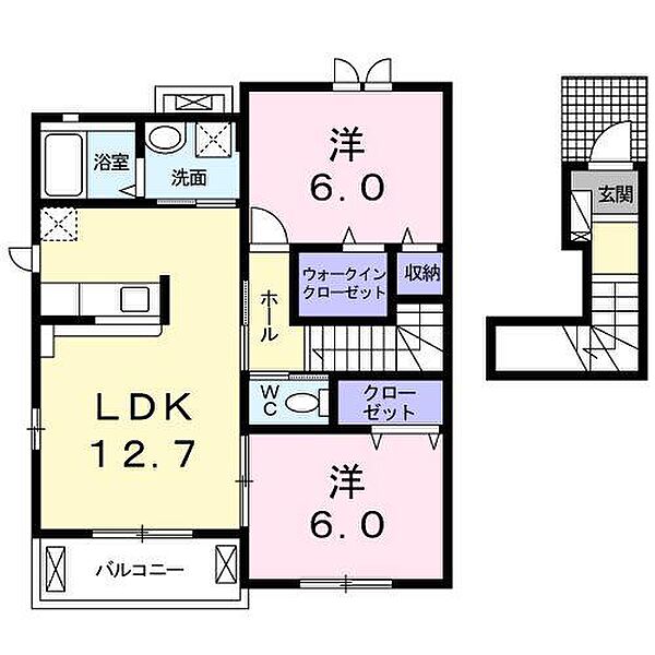 アイリス・Ｒ ｜長野県松本市蟻ケ崎 5丁目(賃貸アパート2LDK・2階・60.77㎡)の写真 その2