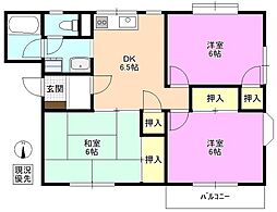 サンシャイン深沢B 3DKの間取図画像