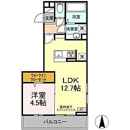 THREE 1LDKの間取図画像