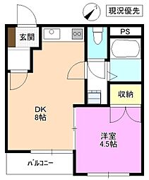ル・ベルジェ 1DKの間取図画像