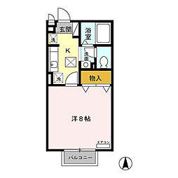 メゾン・ド・ピュア 1Kの間取図画像