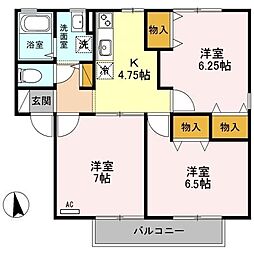 メゾン・ロゼールB 3Kの間取図画像
