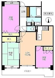 サーパス深志 3LDKの間取図画像
