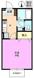 セピアコート 1Kの間取図画像
