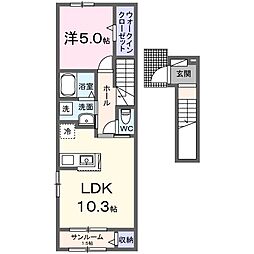 アルバーダ26A 1LDKの間取図画像