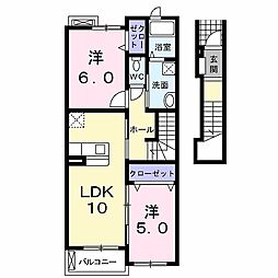 フランメゾン 2LDKの間取図画像