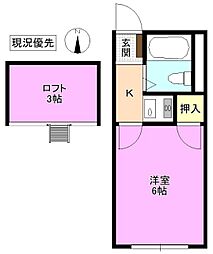ヴィラ滝沢女鳥羽 1Kの間取図画像