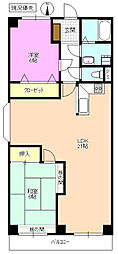 芳川コーポ南棟 2LDKの間取図画像