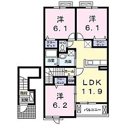 サニーヒルズ城山 3LDKの間取図画像