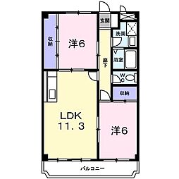 コージコート 2LDKの間取図画像