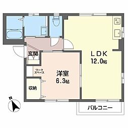 グレース安曇野A 1LDKの間取図画像