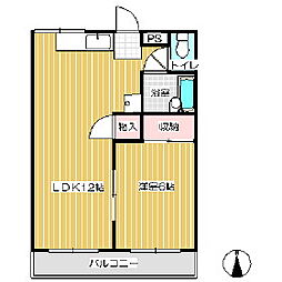 ＭＹコーポひたき 2階1LDKの間取り