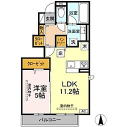 メゾン春陽 1階1LDKの間取り
