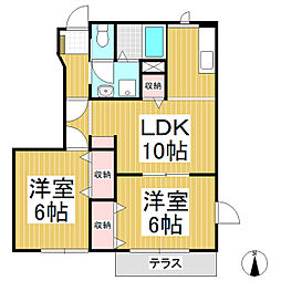 エトワールA 2LDKの間取図画像