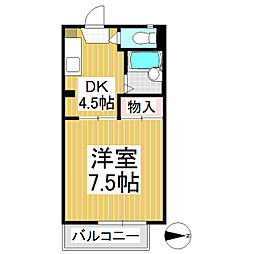 フレグランスしんC 1DKの間取図画像