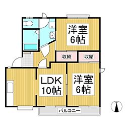 フレグランスフェアリー 2LDKの間取図画像