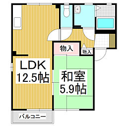パーシモンズ1 1LDKの間取図画像