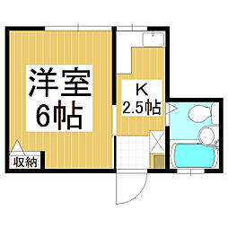 ソレイユK 1Kの間取図画像