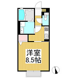 フリーデハイン 1Kの間取図画像