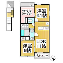 ヒルズポローニアA  ｜ 長野県須坂市大字米持米持町（賃貸アパート2LDK・2階・57.54㎡） その2