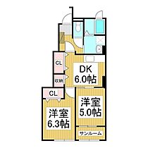 モデュロールB  ｜ 長野県飯山市大字木島（賃貸アパート2DK・1階・47.51㎡） その2