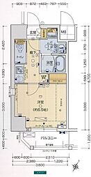 ララプレイス京町堀プロムナード 2階1Kの間取り