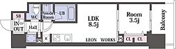 大阪市中央区松屋町住吉マンション 1LDKの間取図画像