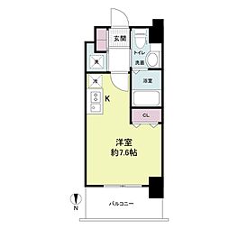 ドゥーエなんば南 11階ワンルームの間取り