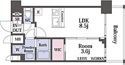 プレサンス九条グランデリーヴ 1LDKの間取図画像