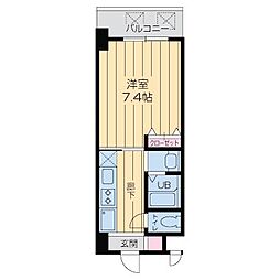 KDXレジデンス難波 602 6階1Kの間取り