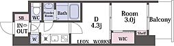 セレニテ東梅田アリエ 2Kの間取図画像