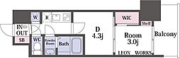 セレニテ東梅田アリエ 2Kの間取図画像