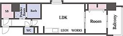 Draw上本町 1LDKの間取図画像
