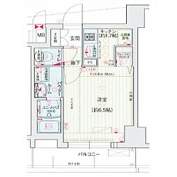 ララプレイスザ・京橋ステラ 1Kの間取図画像