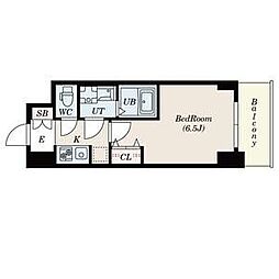 S-RESIDENCE阿波座WEST 1Kの間取図画像