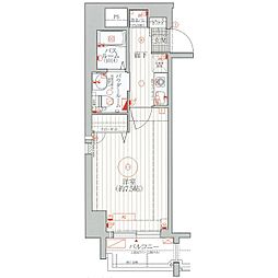 エステムコート大手前レシェンテ 1Kの間取図画像