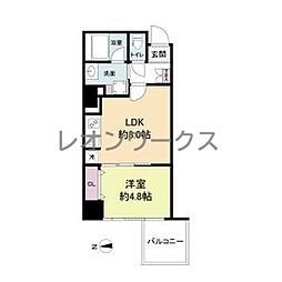 RISINGMaison本町橋 1LDKの間取図画像